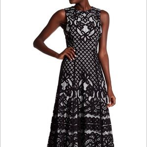 Vera Wang Lavender Black Lace Gown